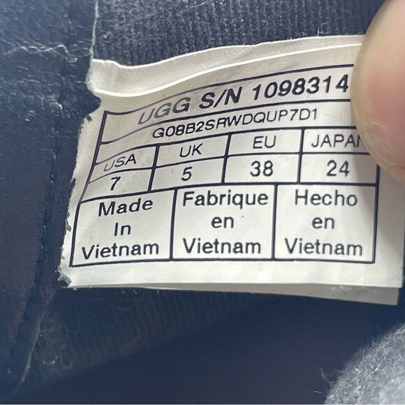 UGG Aureo Black Leather Slip On Side Zip Casual Comfy Ankle Boots - Picture 7 of 7